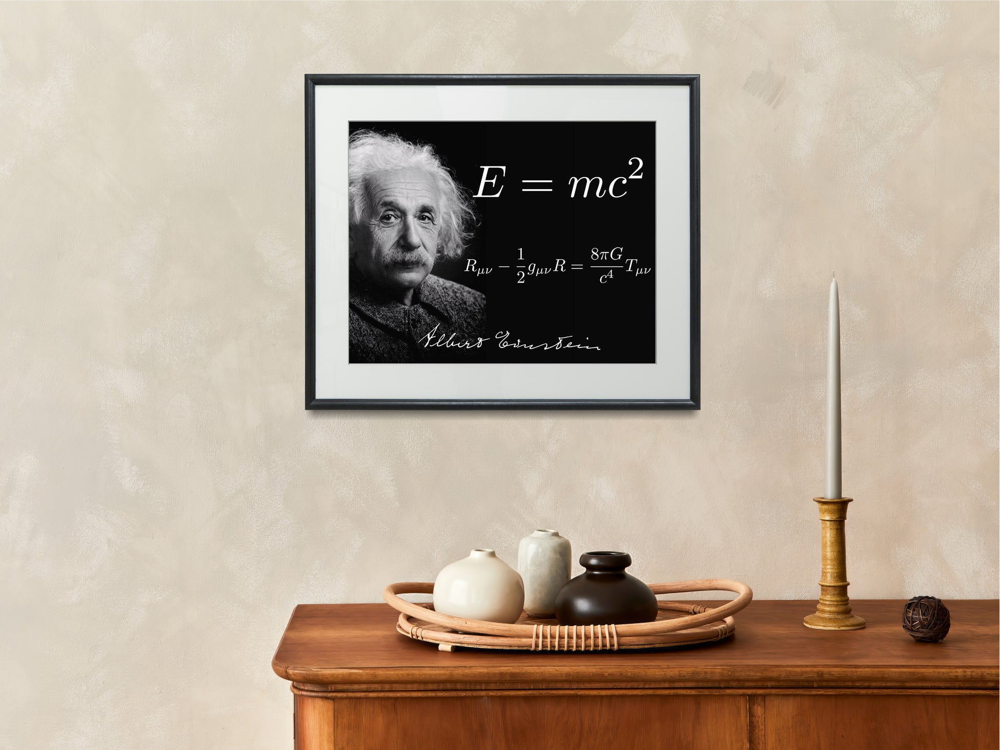 16x20 Framed Albert Einstein Quote - E=MC2 - vintageframedprints.com