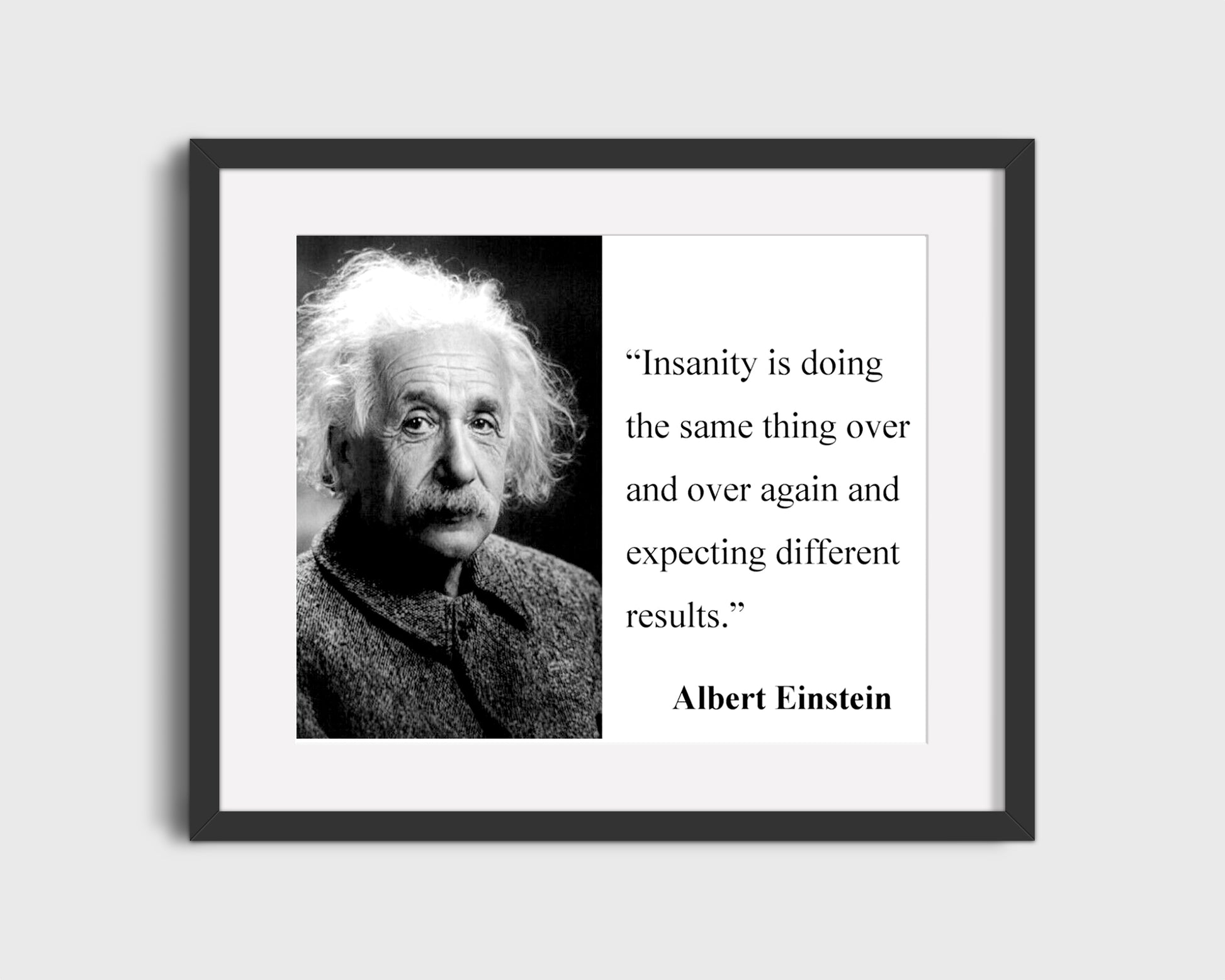 16x20 Framed Albert Einstein Quote on Insanity - vintageframedprints.com