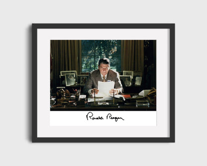 16x20 Framed Ronald Reagan Autograph Promo Print - vintageframedprints.com