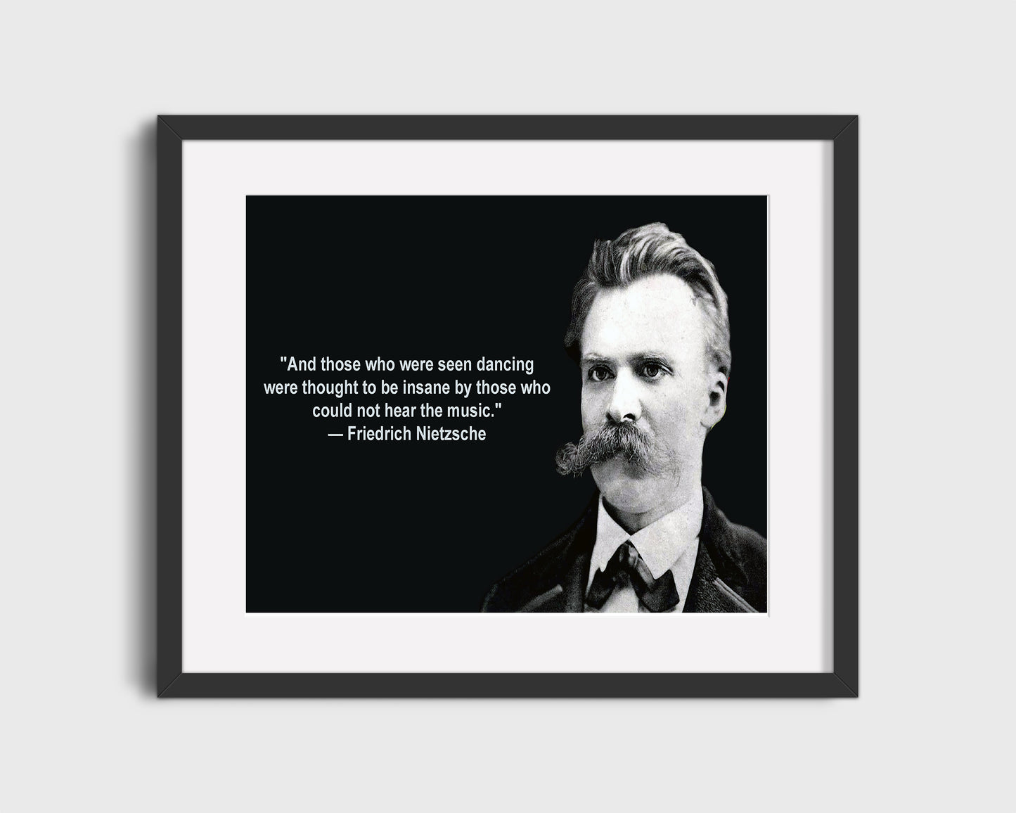 16x20 Framed Nietzsche Quote - Can You Hear The Music? - vintageframedprints.com