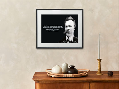 16x20 Framed Nietzsche Quote - Can You Hear The Music? - vintageframedprints.com