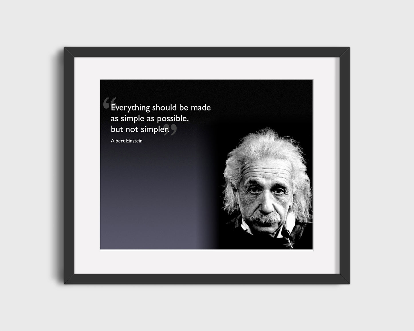 16x20 Framed Albert Einstein Quote - Simple Design - vintageframedprints.com