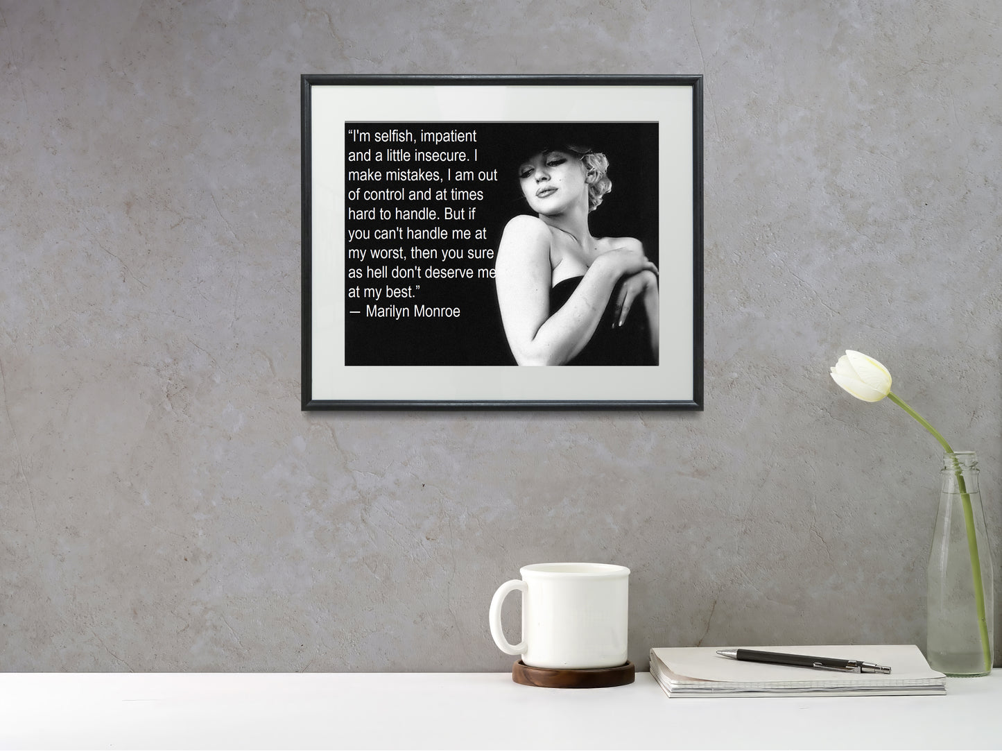 16x20 Framed Marilyn Monroe Quote - Do You Deserve My Best - vintageframedprints.com