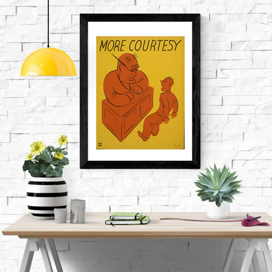 Health & Safety Print: More Courtesy Boss - vintageframedprints.com