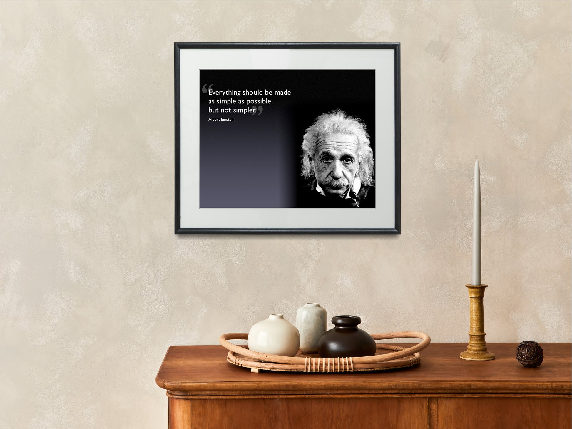 16x20 Framed Albert Einstein Quote - Simple Design - vintageframedprints.com