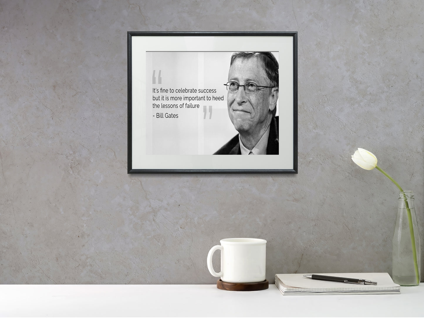 16x20 Framed Bill Gates Quote - Failure - vintageframedprints.com