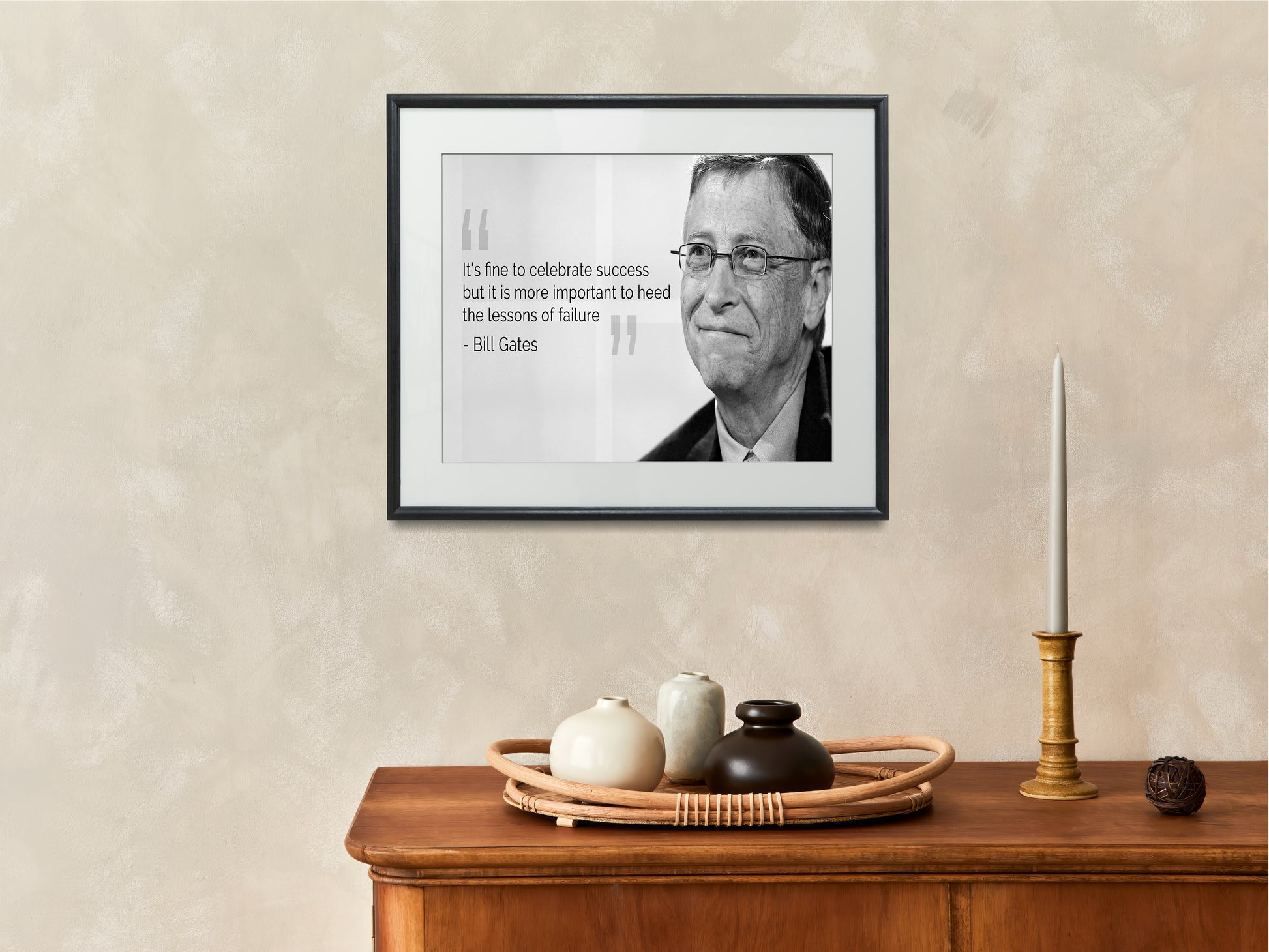 16x20 Framed Bill Gates Quote - Failure - vintageframedprints.com