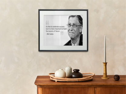 16x20 Framed Bill Gates Quote - Failure - vintageframedprints.com