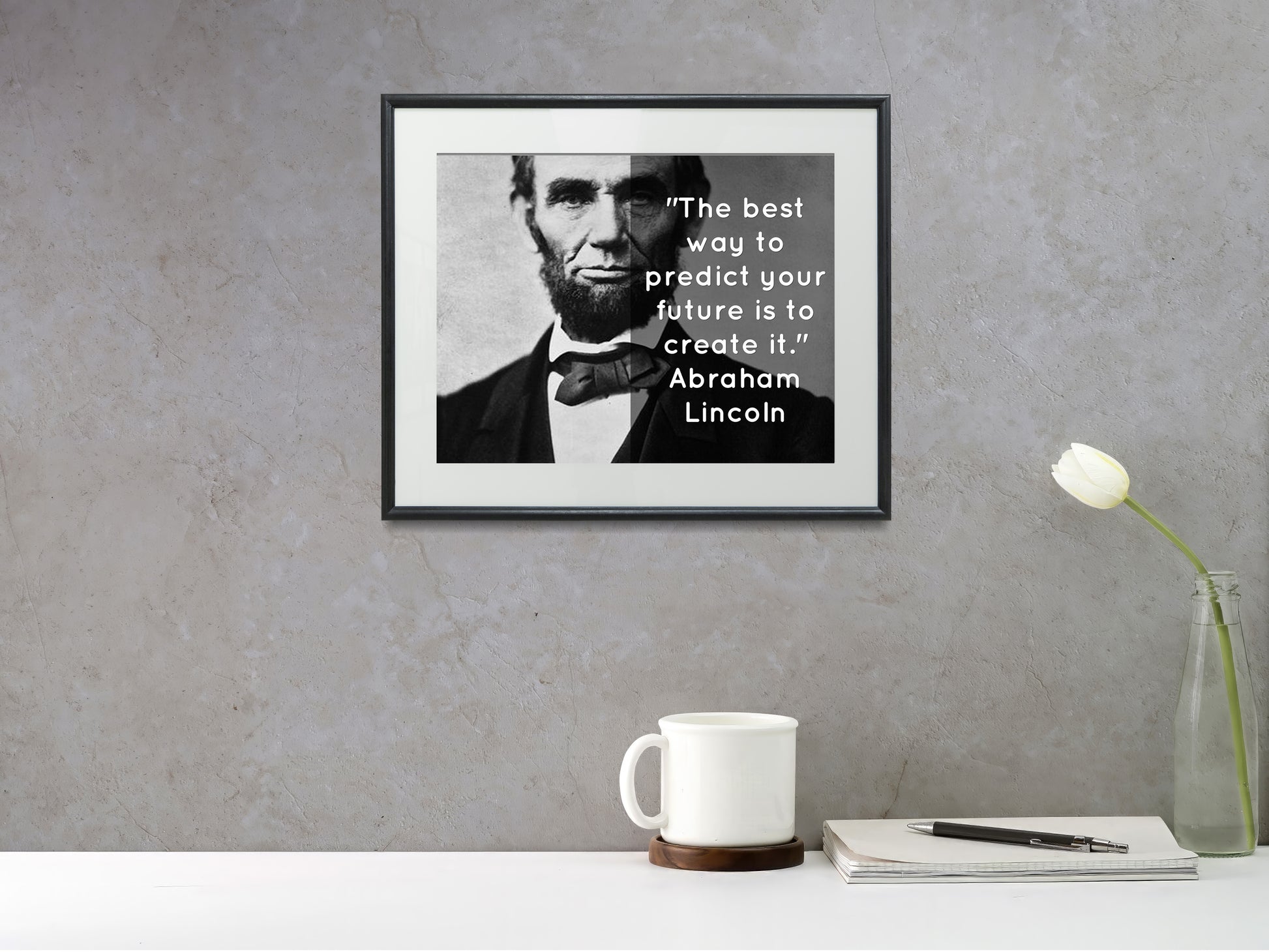 16x20 Framed Abraham Lincoln Quote - Best Way to Predict The Future - vintageframedprints.com