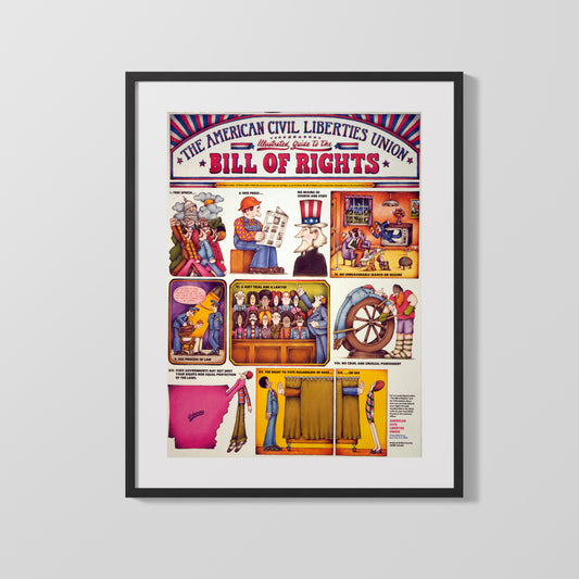 Counterculture Print: "ACLU Guide to the Bill of Rights" Poster - vintageframedprints.com