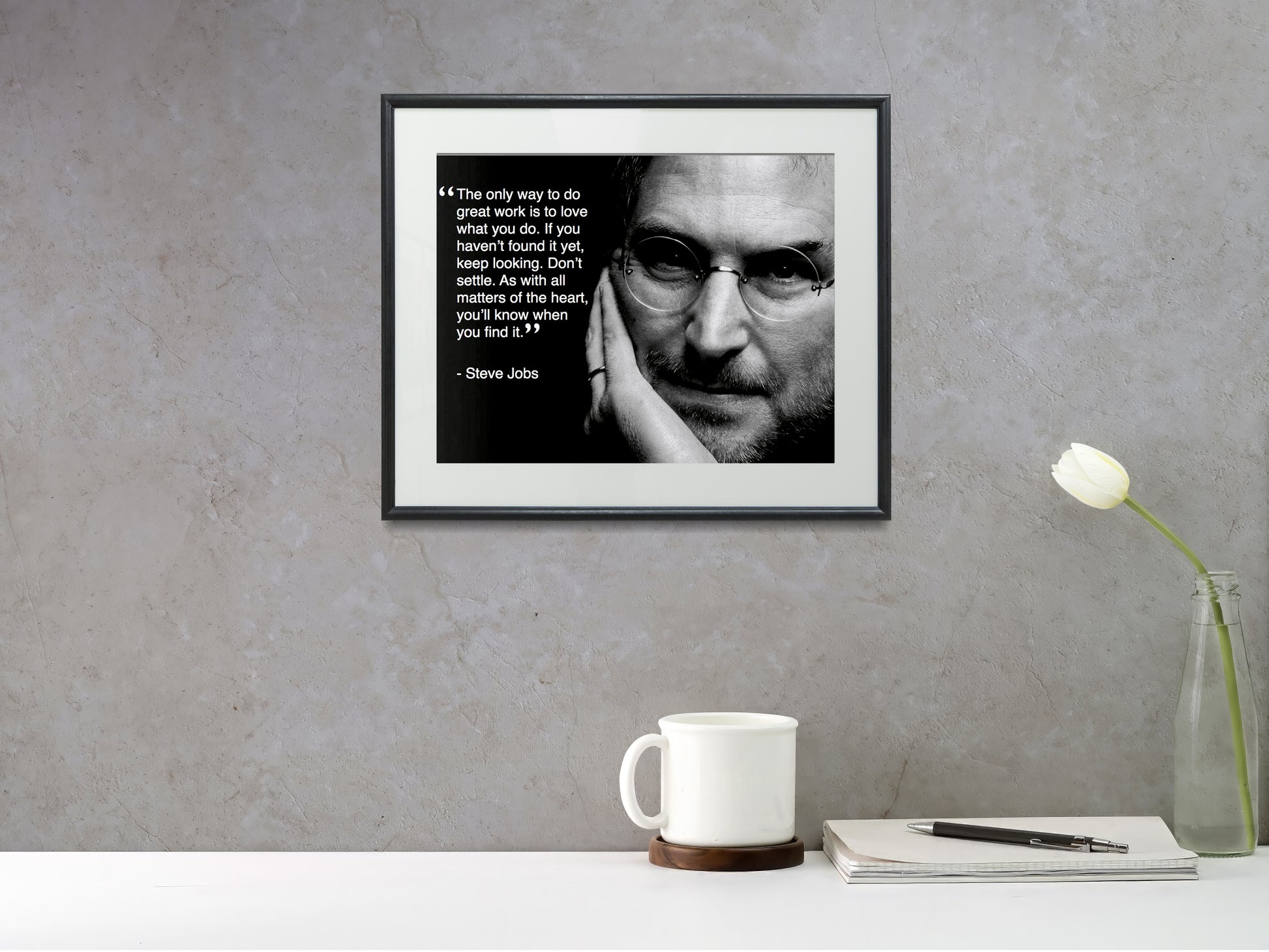 16x20 Framed Steve Jobs Quote - Success - vintageframedprints.com