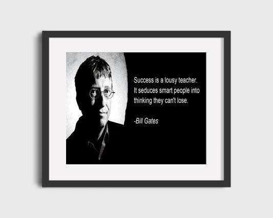 16x20 Framed Bill Gates Quote - Success - vintageframedprints.com