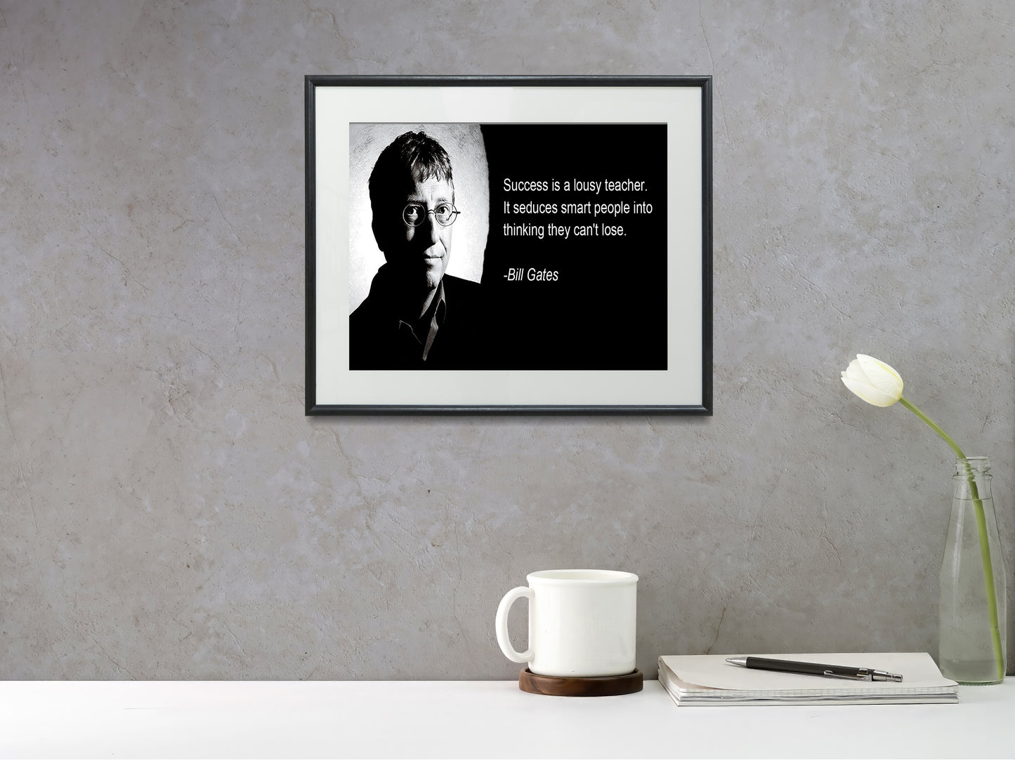 16x20 Framed Bill Gates Quote - Success - vintageframedprints.com