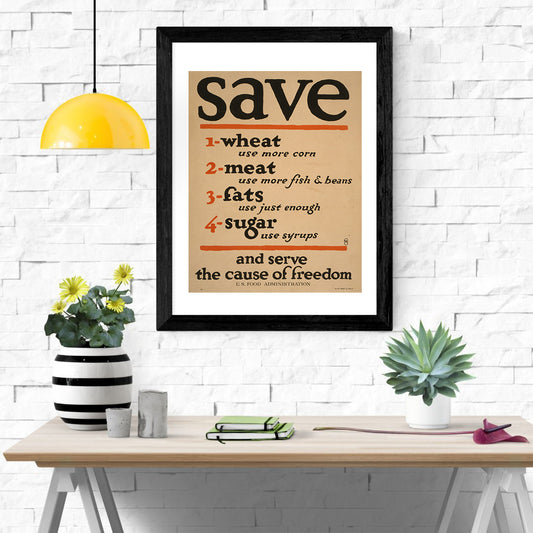 Health & Safety Print:  Save! - vintageframedprints.com