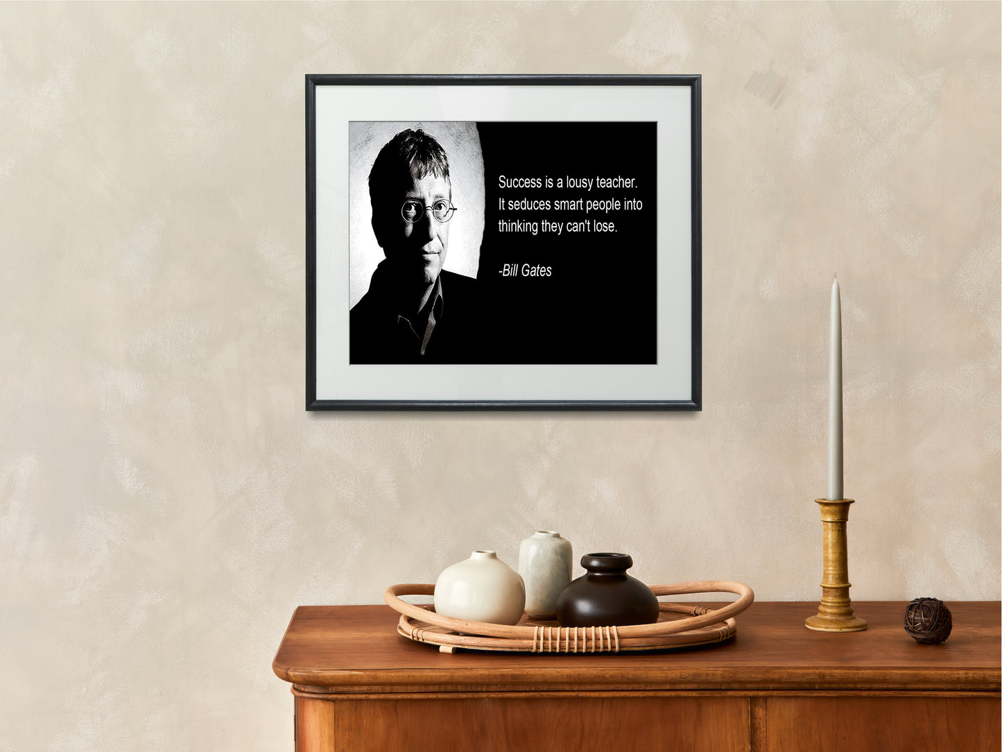 16x20 Framed Bill Gates Quote - Success - vintageframedprints.com