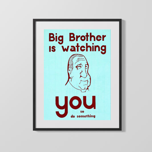 Big Brother Is Watching You Poster – Vintage Counterculture Protest Print - vintageframedprints.com