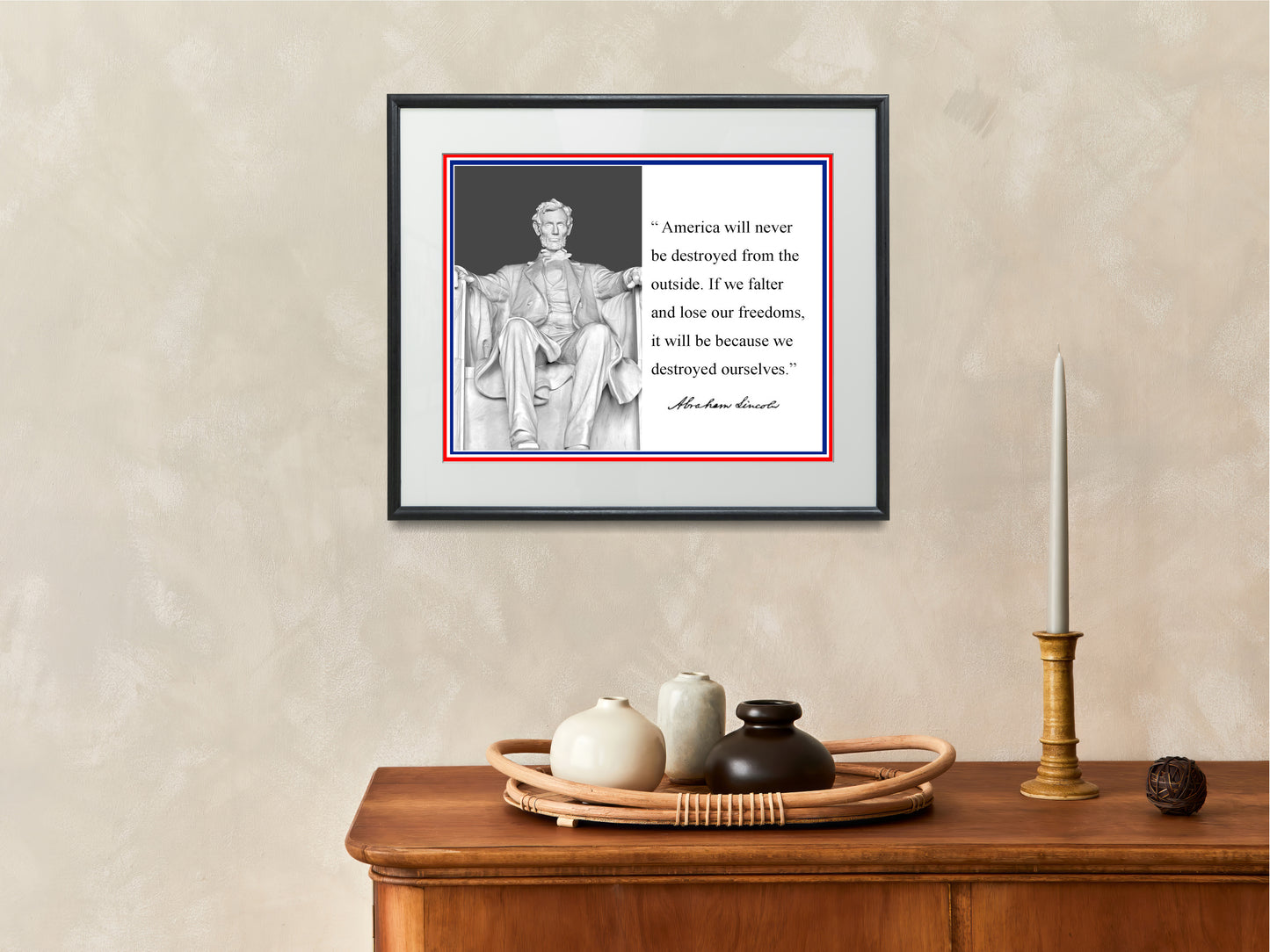 16x20 Framed Abe Lincoln Autograph Promo Print - Presidential Quote - vintageframedprints.com