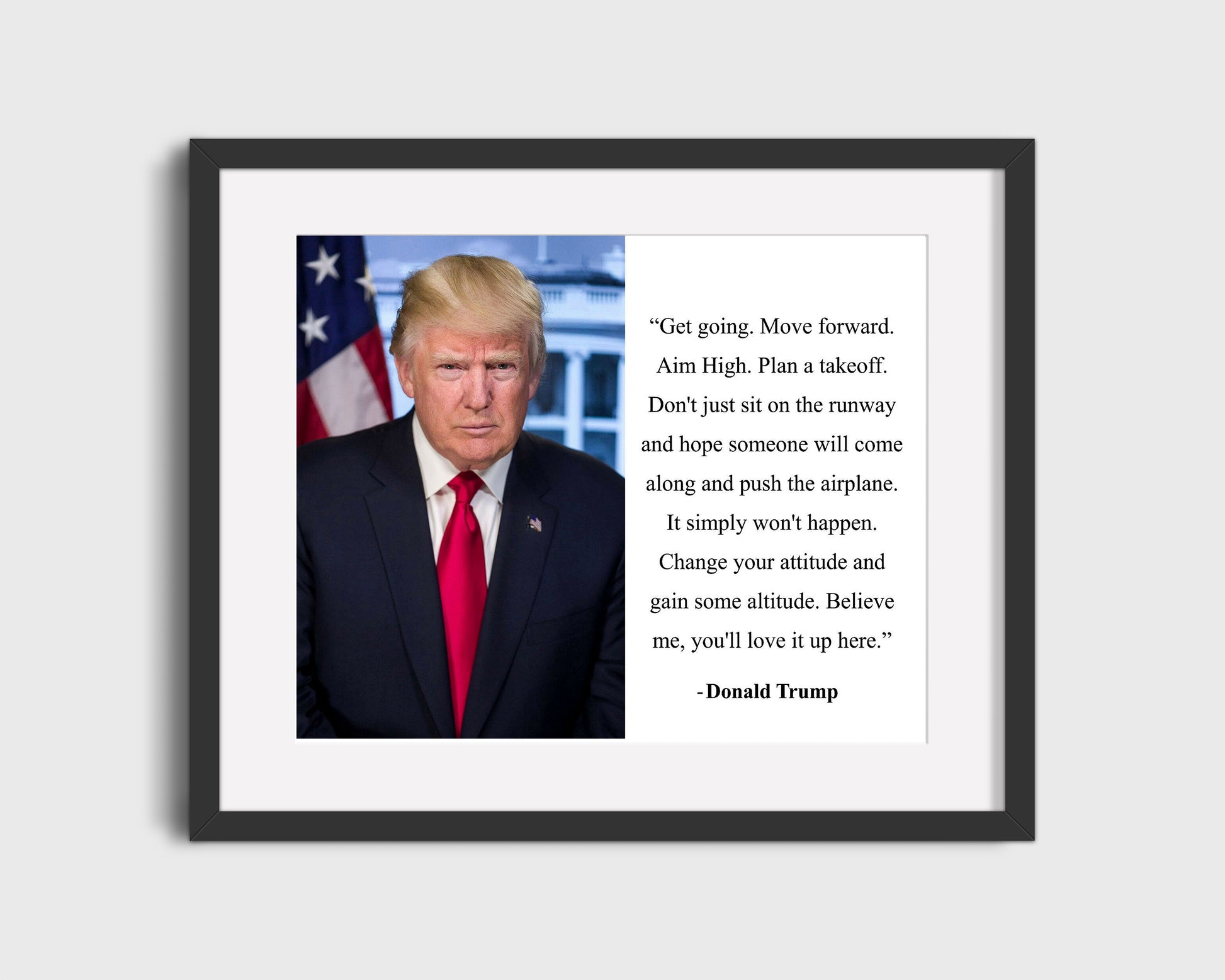 16x20 Framed Donald Trump Quote - Get Going, Move Forward - vintageframedprints.com