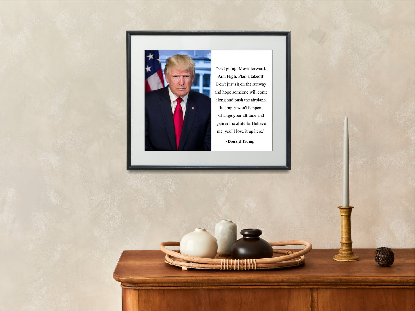 16x20 Framed Donald Trump Quote - Get Going, Move Forward - vintageframedprints.com