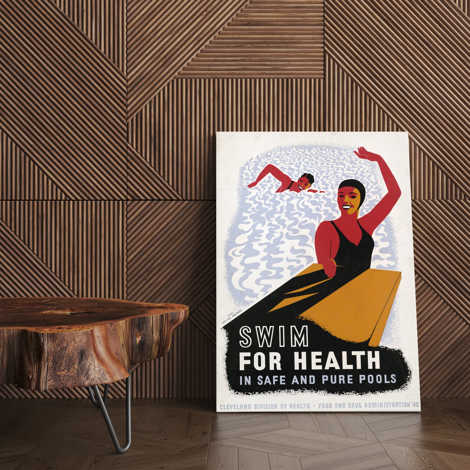 Health & Safety Print:  Swim For Health - vintageframedprints.com