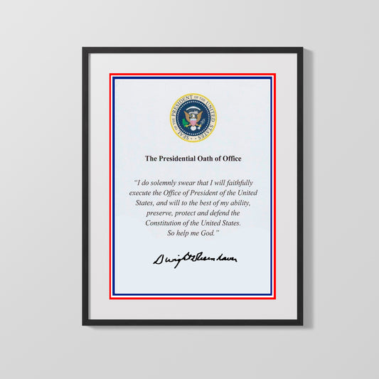 16x20 Framed Dwight D Eisenhower Autograph Promo Print - Presidential Oath of Office - vintageframedprints.com