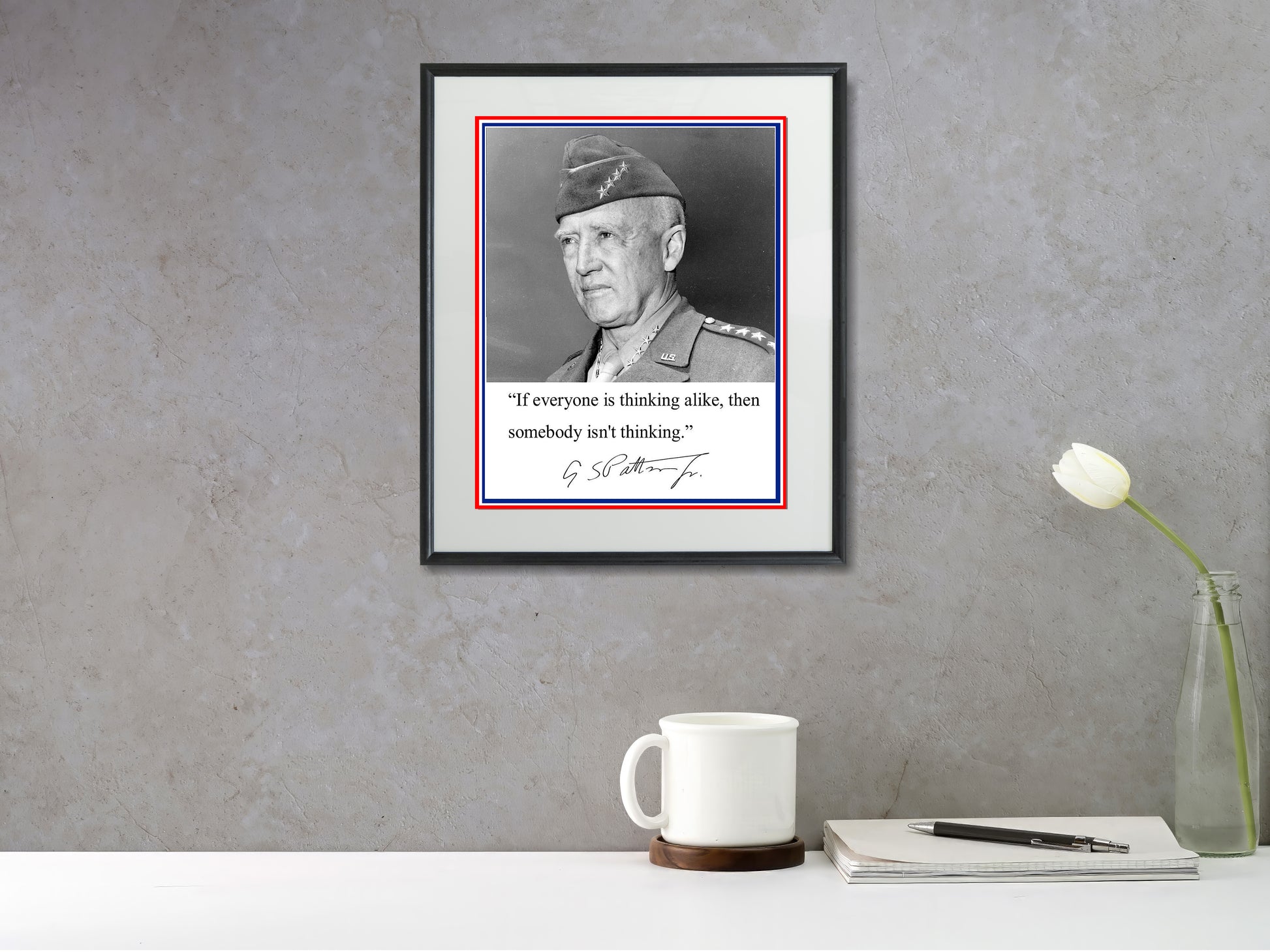 16x20 Framed George S Patton Autograph Promo Print - Quote - vintageframedprints.com