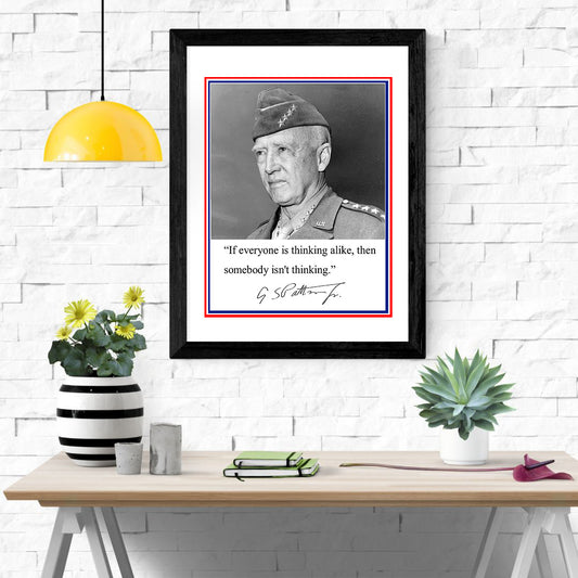 George S Patton Autograph Promo Print - Quote Poster - vintageframedprints.com
