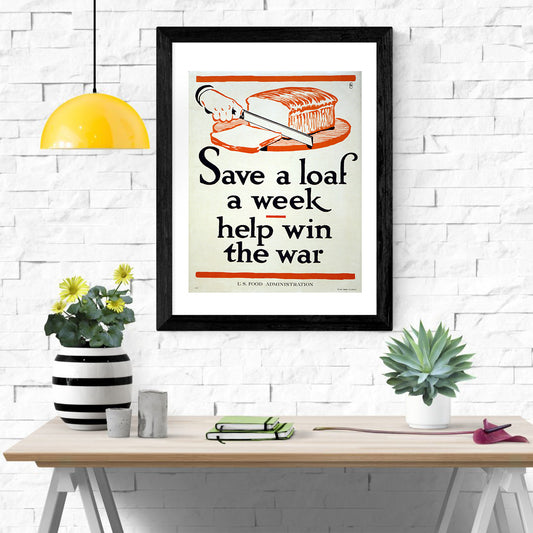 Health & Safety Print:  Save a Loaf A Week - vintageframedprints.com