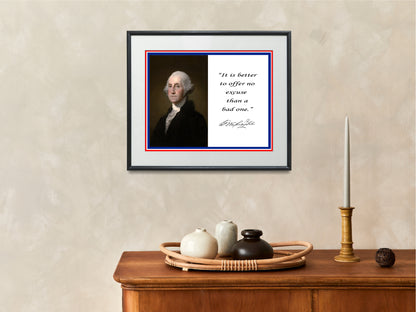 16x20 Framed George Washington Autograph Promo Print - Inspirational Quote - vintageframedprints.com