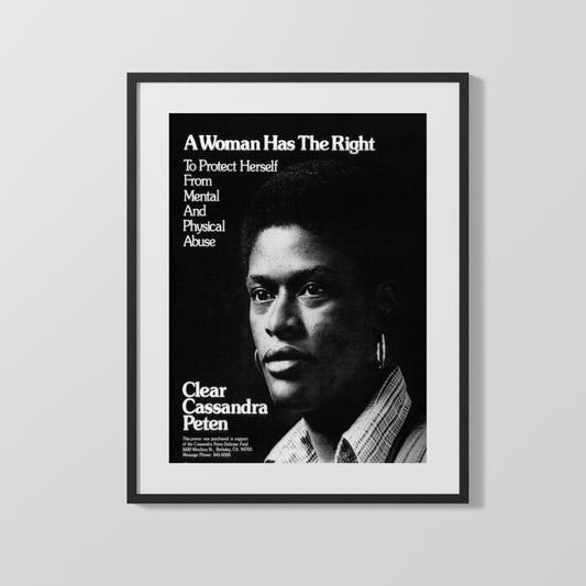 Clear Cassandra Peten Poster – Women’s Rights & Self-Defense Print - vintageframedprints.com