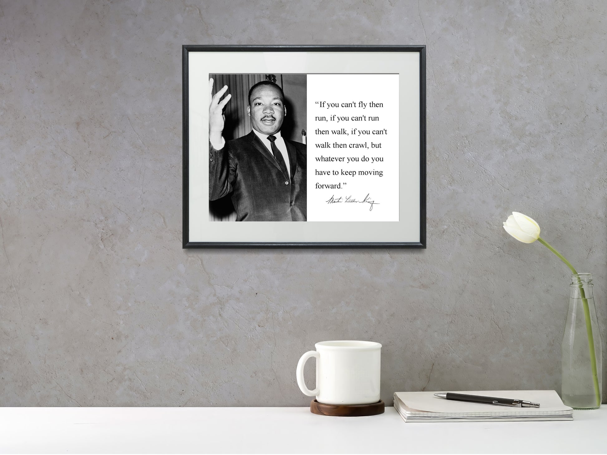 16x20 Framed Martin Luther King Jr. Autograph Promo Print - Inspirational Quote - vintageframedprints.com