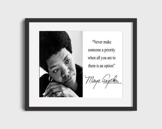 16x20 Framed Maya Angelou Autograph Promo Print - Inspirational Quote - vintageframedprints.com