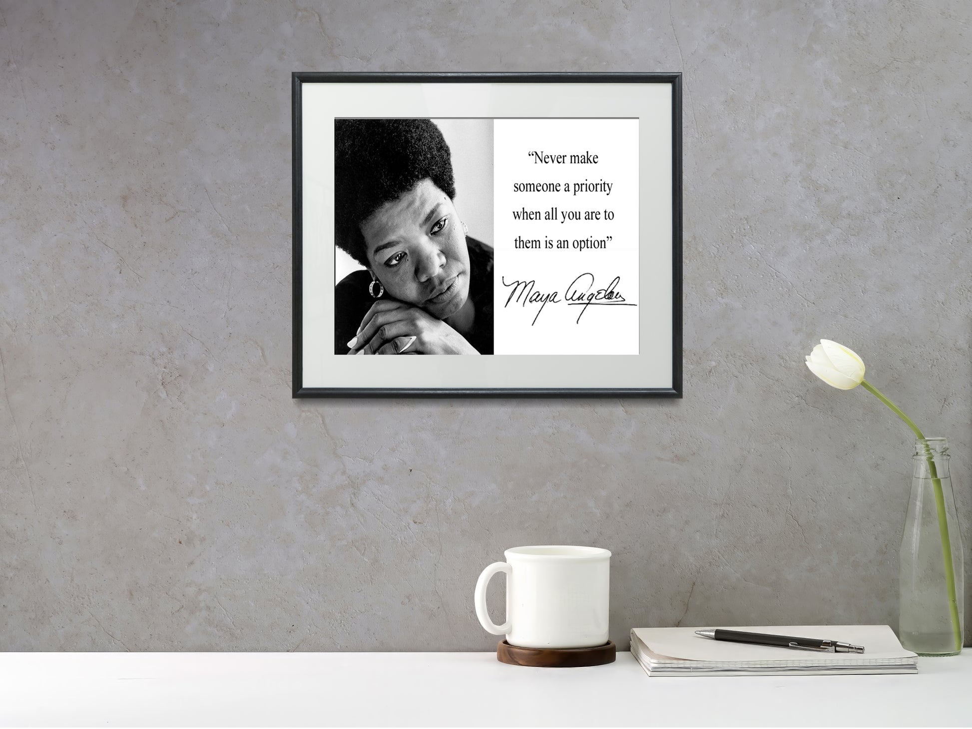 16x20 Framed Maya Angelou Autograph Promo Print - Inspirational Quote - vintageframedprints.com