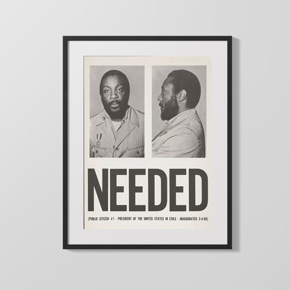 Dick Gregory Poster – “Needed: President in Exile, 1969” Vintage Print - vintageframedprints.com