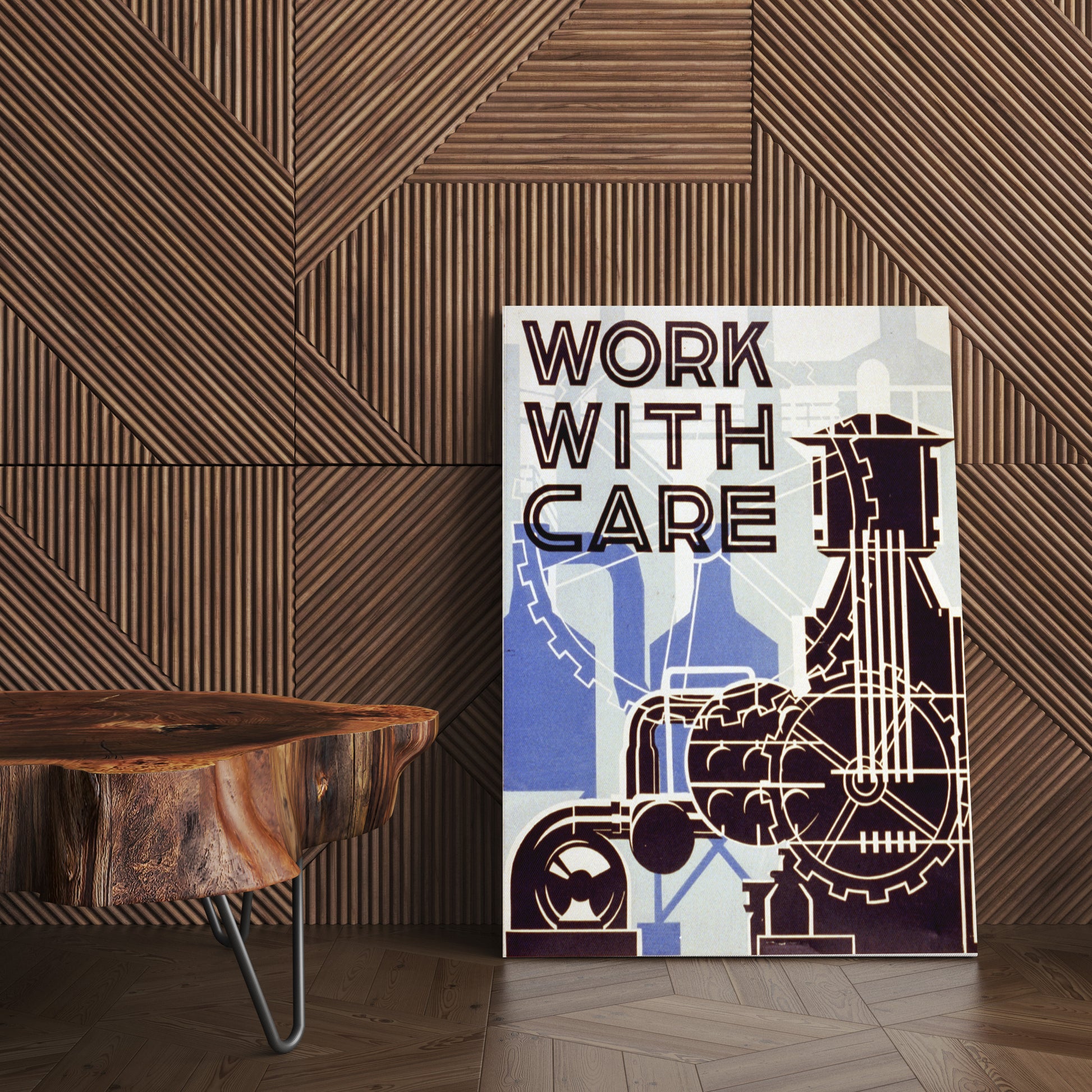 Health & Safety Print:  Work With Care - vintageframedprints.com