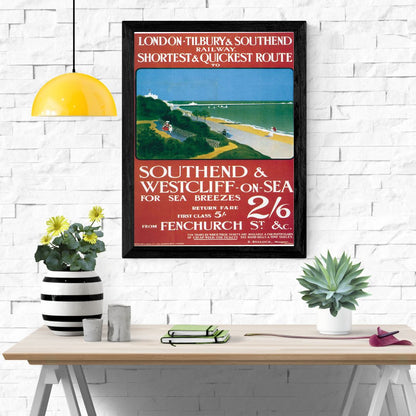 Travel Poster Print: Southend & Westcliff Railway - vintageframedprints.com