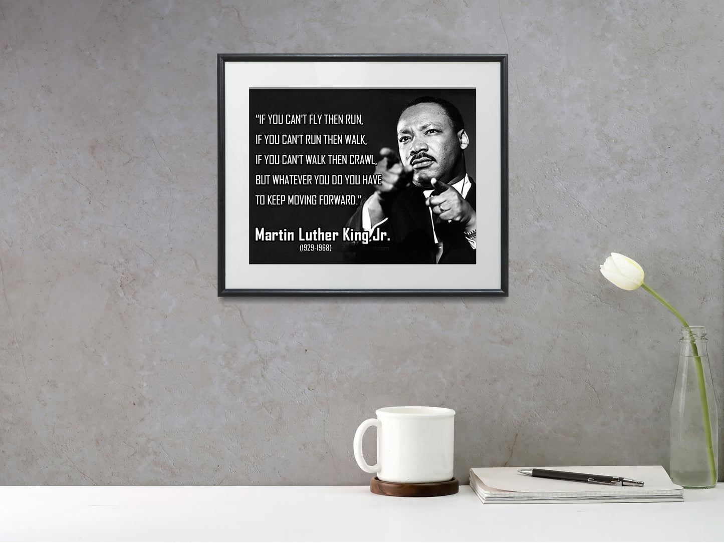 16x20 Framed Martin Luther King Jr Quote - Keep Moving Forward - vintageframedprints.com