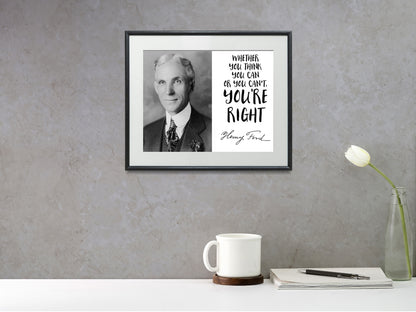 16x20 Framed Henry Ford Autograph Promo Print - Inspirational Quote - vintageframedprints.com