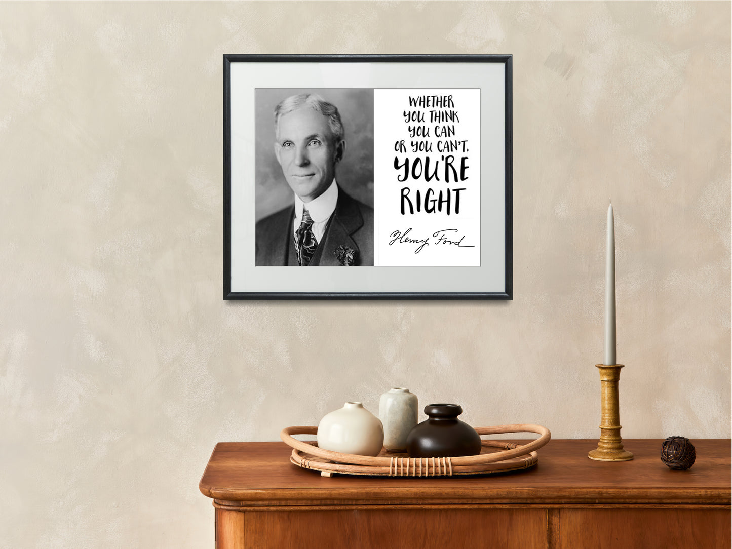 16x20 Framed Henry Ford Autograph Promo Print - Inspirational Quote - vintageframedprints.com