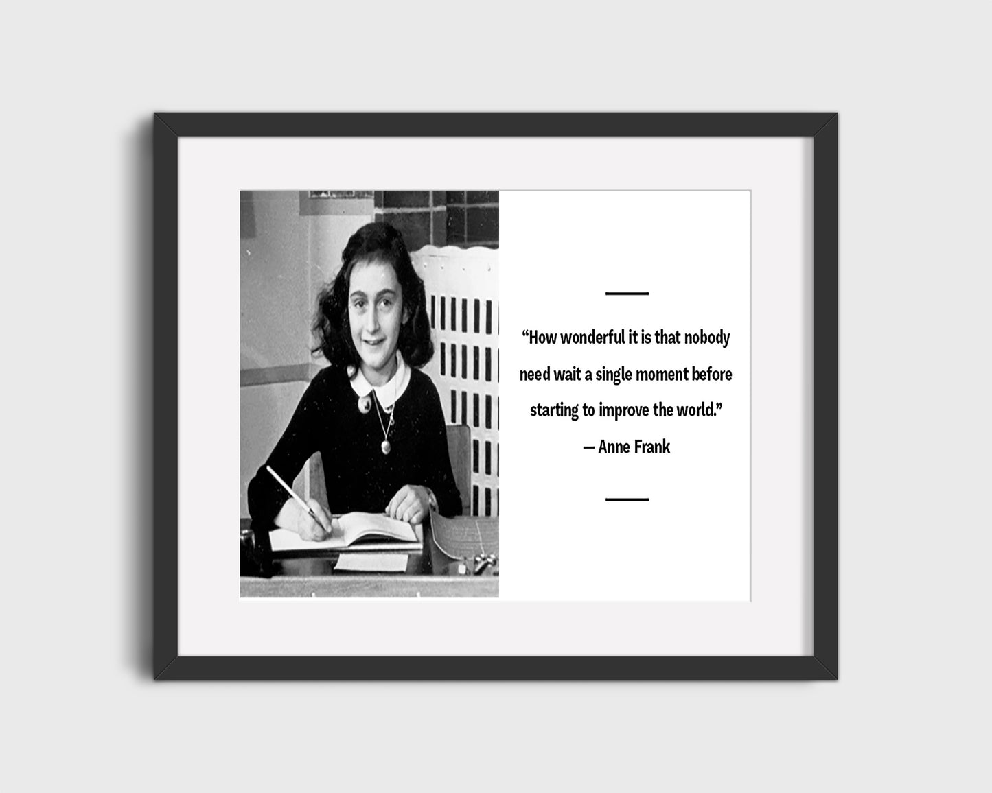 16x20 Framed Anne Frank Quote - Change The World - vintageframedprints.com