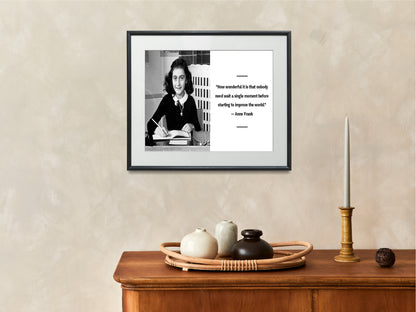 16x20 Framed Anne Frank Quote - Change The World - vintageframedprints.com