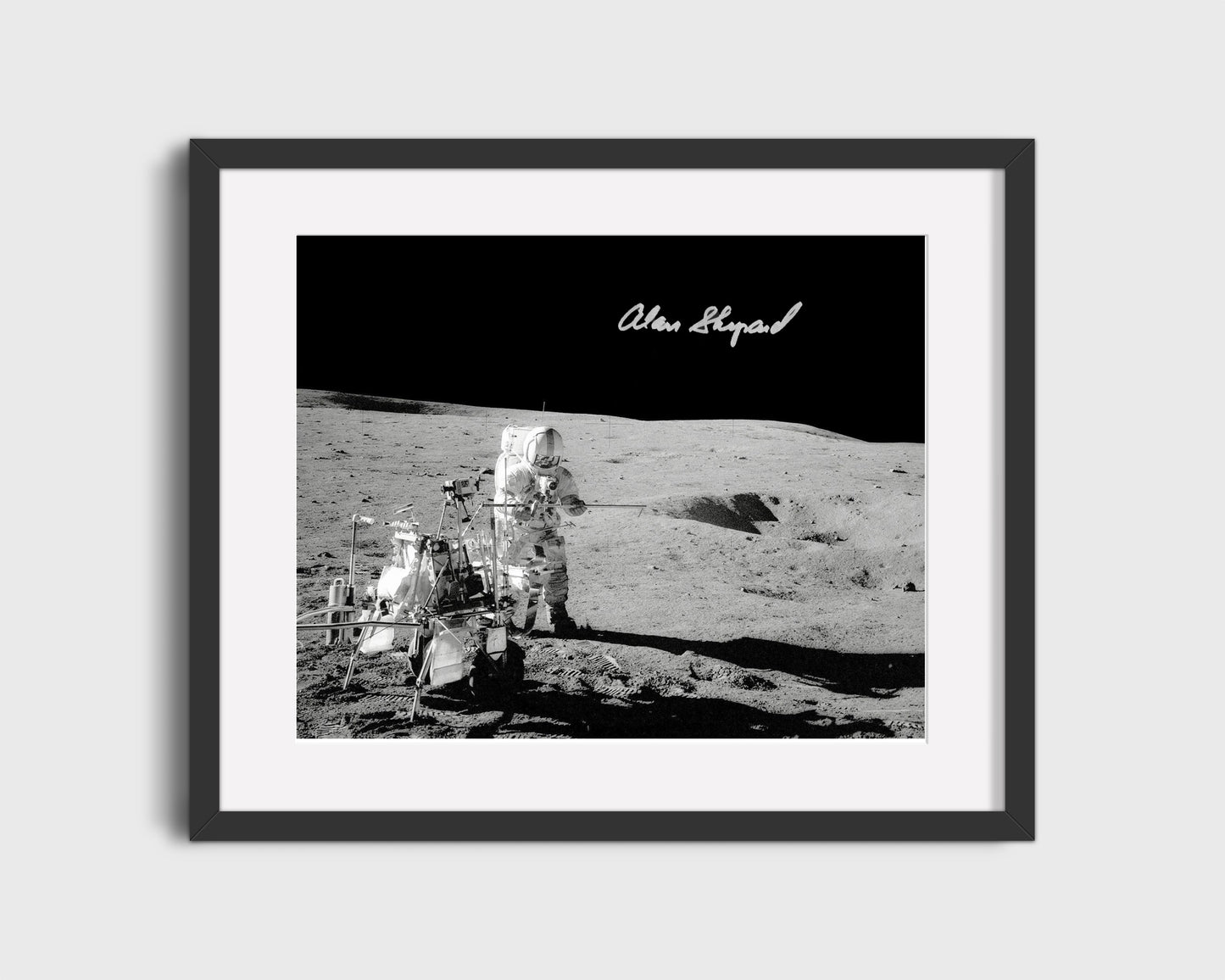 16x20 Framed Alan Shepard Autograph Promo Print - Apollo 14 - vintageframedprints.com