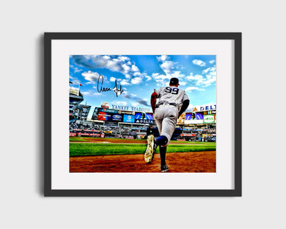 Aaron Judge Autograph Print - Running Out of Dugout - Bronx Stride