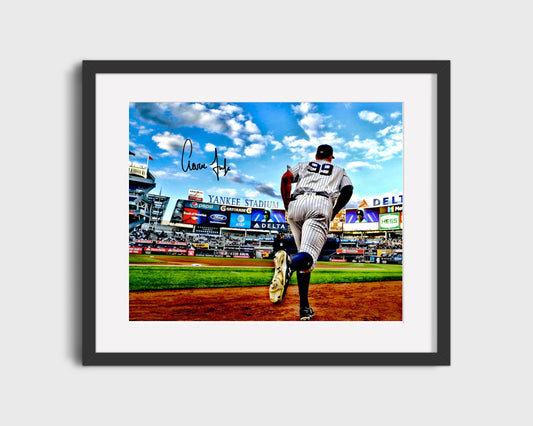 Aaron Judge Autograph Print - Running Out of Dugout - Bronx Stride