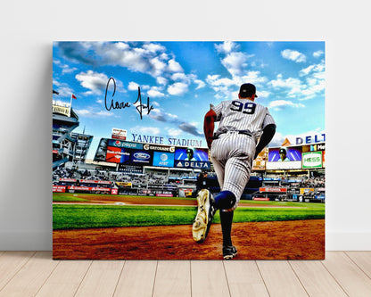 Aaron Judge Autograph Poster - Running Out of Dugout - Bronx Stride