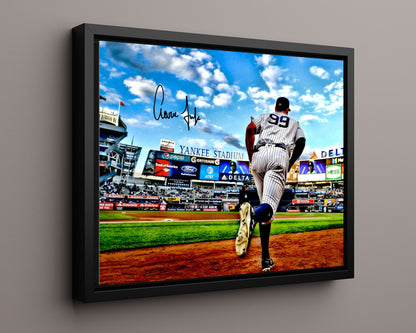 Aaron Judge Autograph Print - Running Out of Dugout - Bronx Stride