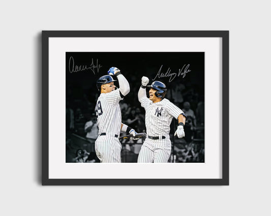 Aaron Judge & Anthony Volpe Autograph Print - Pinstripe Celebration - Future Meets Captain