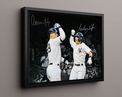 Aaron Judge and Anthony Volpe Autograph Print - Pinstripe Celebration - Future Meets Captain