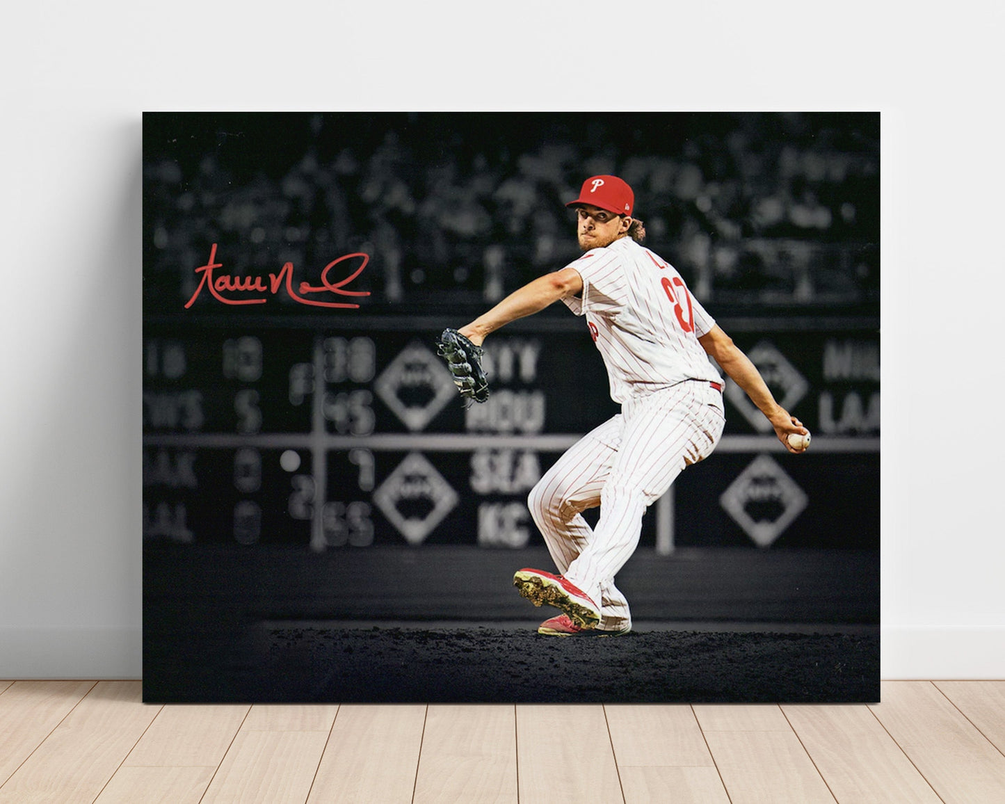 Aaron Nola Autograph Print - Philadelphia Spotlight - Ace on the Mound