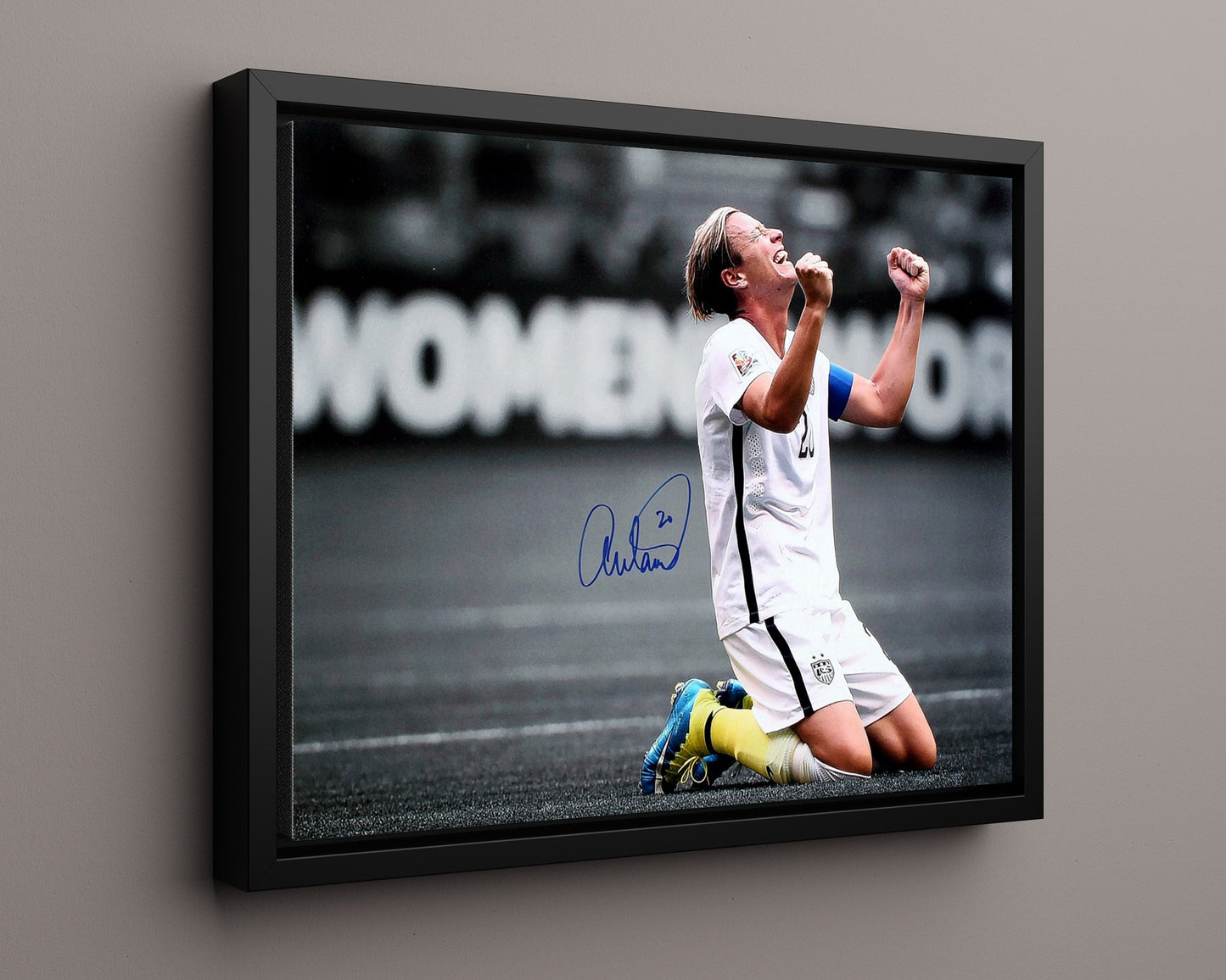 Abby Wambach Autograph Print - Team USA - Victory Kneel